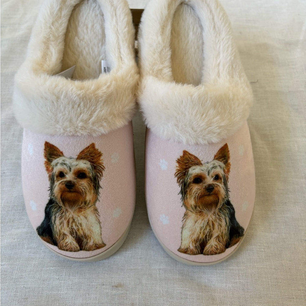 Snuggs Dog Print Memory Foam Slippers